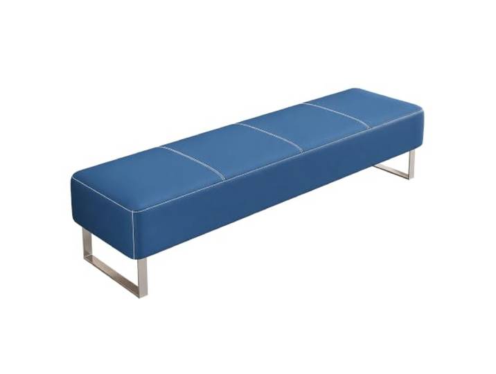 Quamzith Moderne Polsterbank für Flur, Sitzbank aus Kunstleder Gepolsterte Bettbank mit Metallbeinen für Schlafzimmer, Flur und Wartebereich(Blue,47.2 Wx15.7 Hx15.7 D)