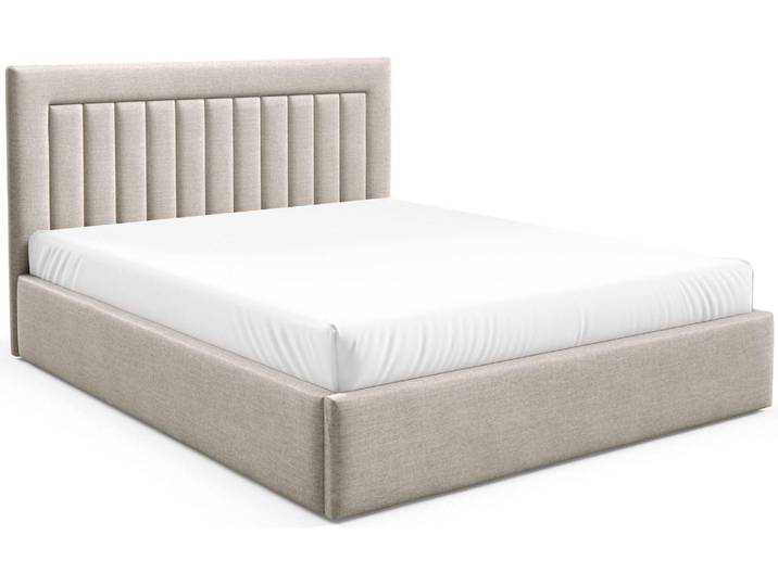Selsey Averin - Lit capitonné 160x200 avec sommier\, velours beige