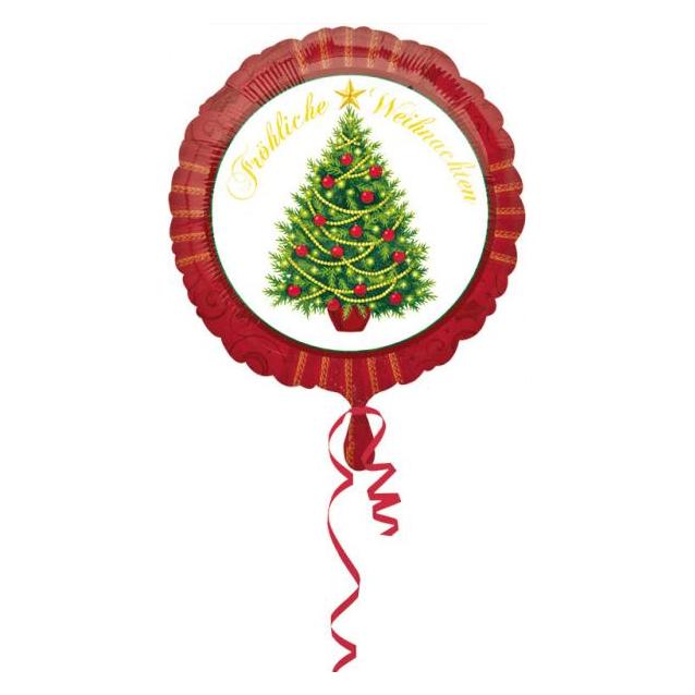 Magni 3286501 - Standard Folienballon fröhliche Weihnachten, Durchmesser 43 cm, Weihnachtsbaum, San (5x) (3286501)