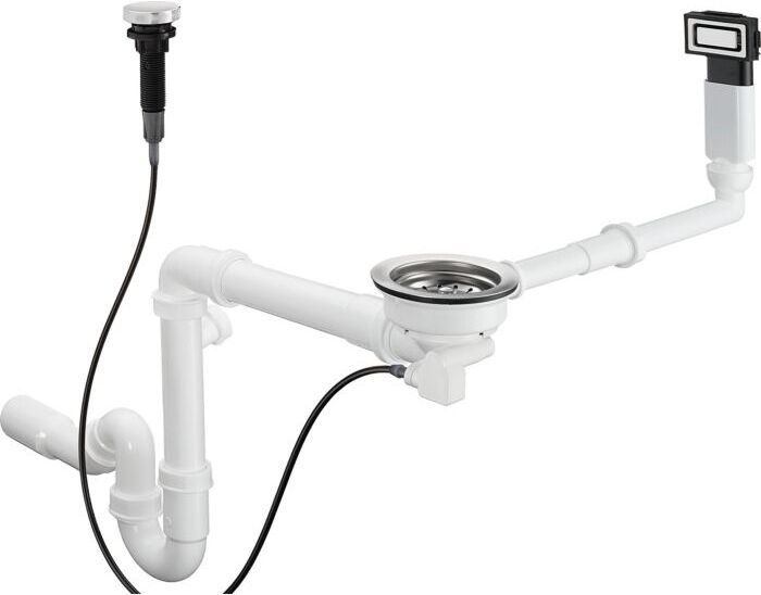 Hansgrohe 660 Ab-/Überlaufgarnitur 43931800 D14-11 BSO, Edelstahl, automatisch, für Einzelbecken