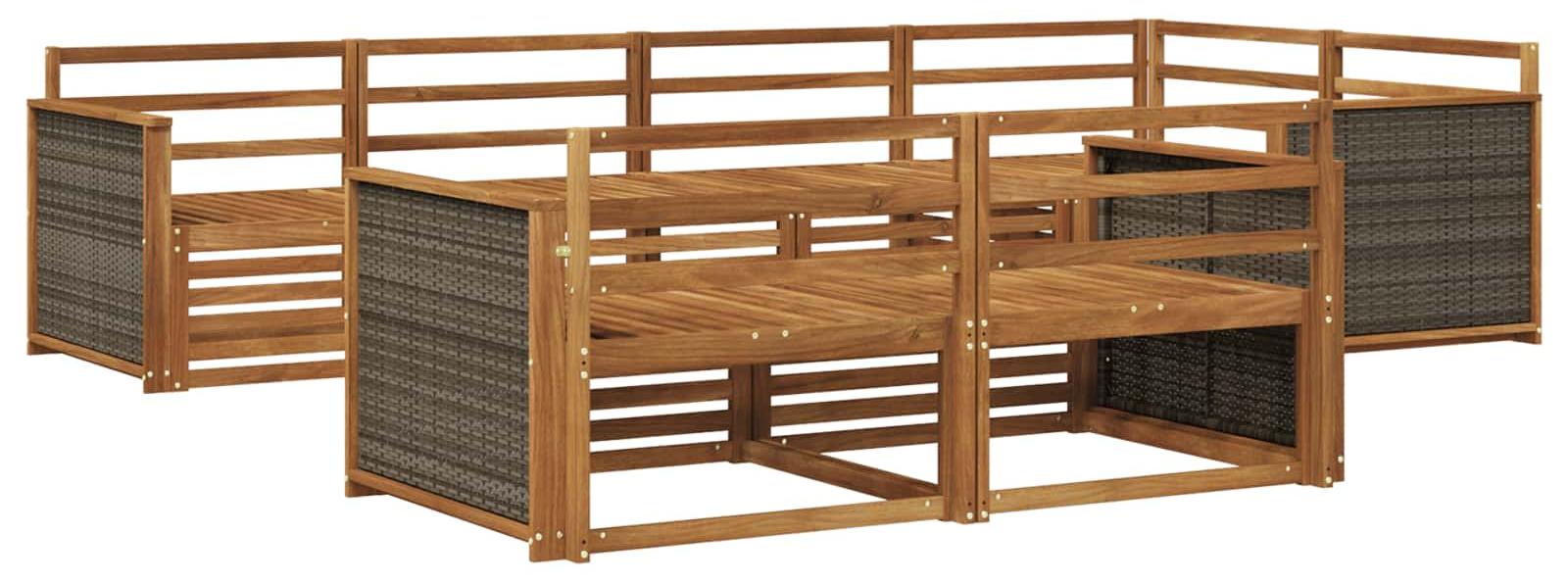 Outdoor-Sofagarnitur 7 pcs Natur