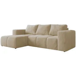 ECKSOFA MONIVA Creme Plüsch - Links