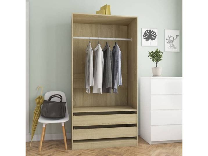 BEAU Armoire de Chambre - Penderie - Garde-Robe - Chêne sonoma - 100x50x200 cm - bois d'ingénierie mode248646
