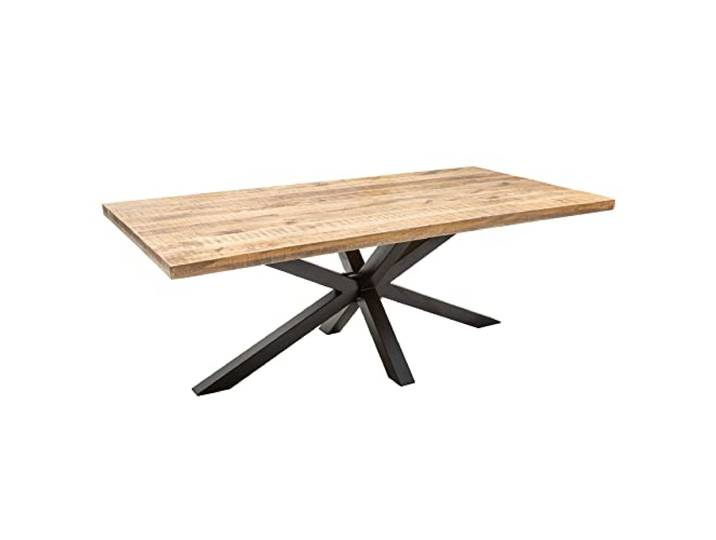 riess-ambiente Esstisch GALAXIE - 200x100cm - natur - Mangoholz Metall Sterngestell, Gestell: schwarz, individuelle Maserung, Industrial Design, pflegeleichte Oberfläche