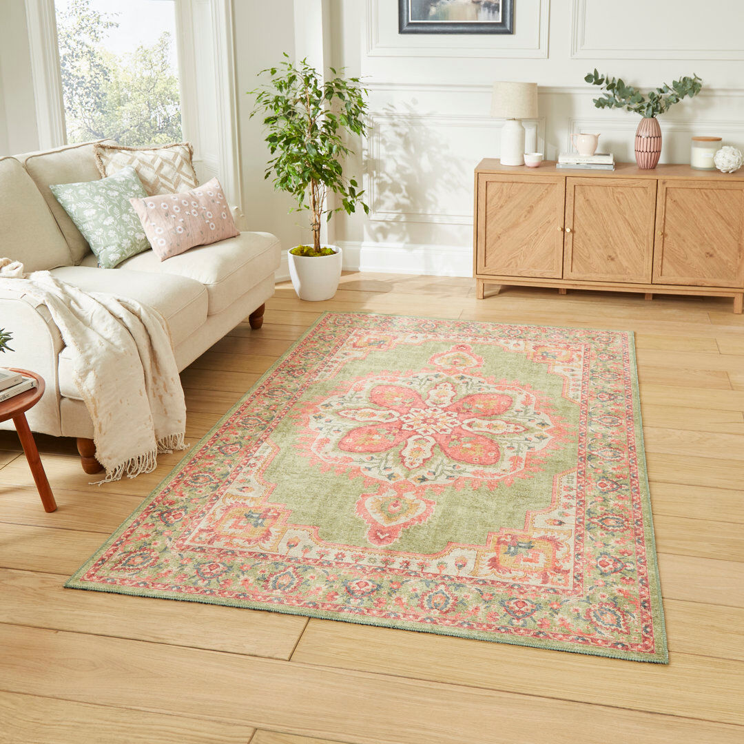 Ophelia & Co. Vintage Look Area Rug Green Runner 61 x 230 cm