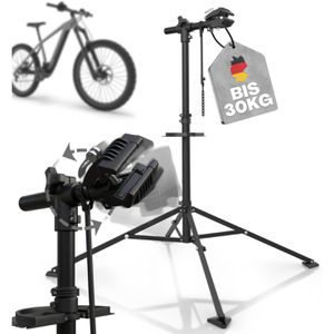 Tarpofix Fahrrad-Montageständer Profi FRM02-SW, E-Bike, 98-155cm höhenverstellbar, 360° drehbar, bis 30kg