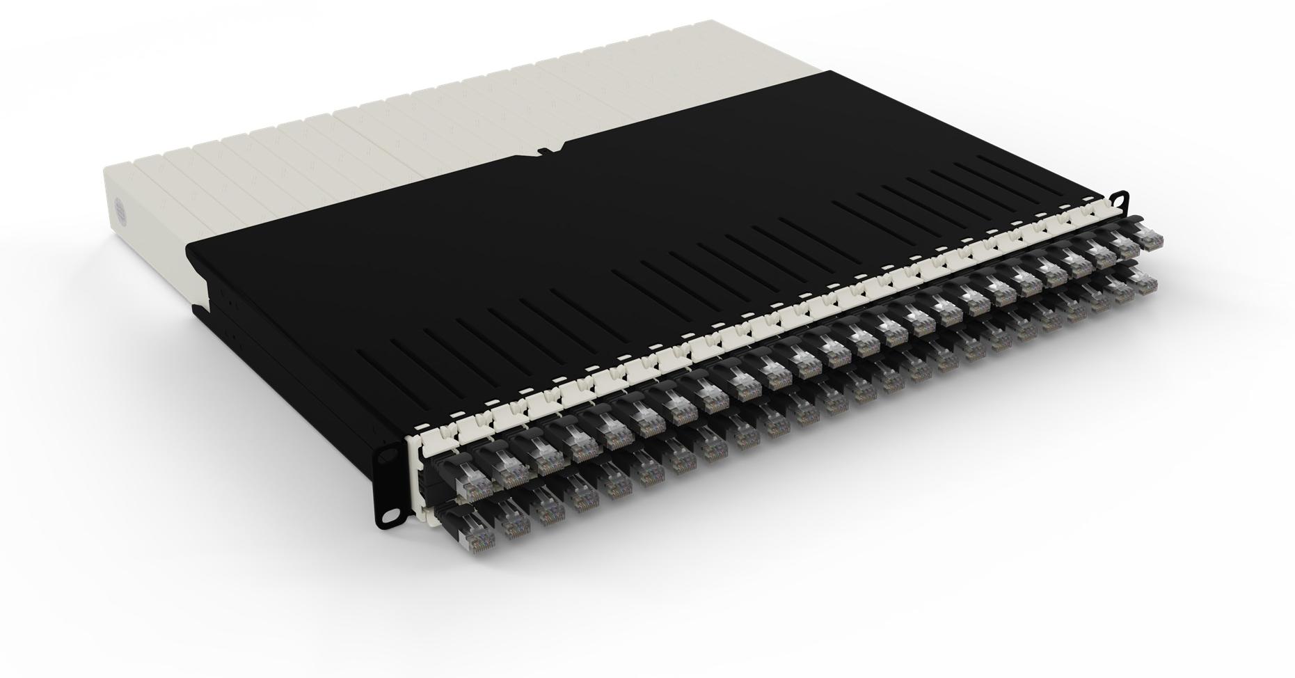 PATCHBOX .one / 8RU / STP / Black, 0,8 m, Cat6a, U/FTP (STP), RJ-45, RJ-45, Schwarz