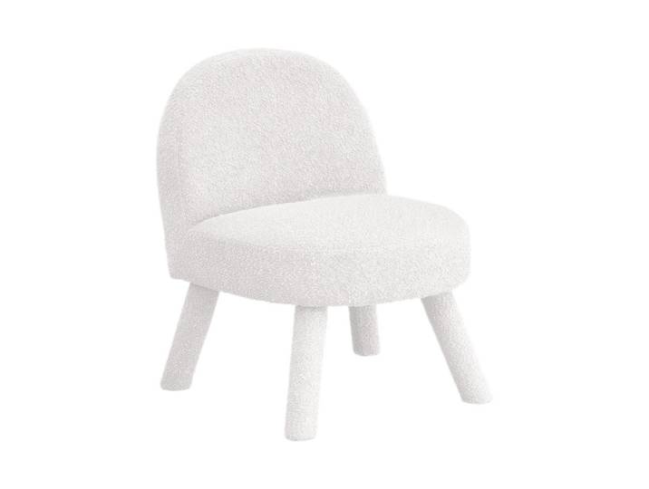 Fauteuil en tissu bouclette - blanc