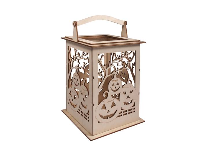 Rayher Holz Laterne Kürbis mit Griff 15.3 × 15.3 × 26.5 cm 15 Stück