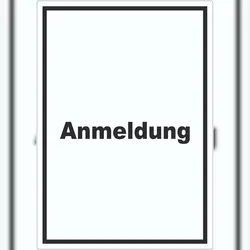 HB-Druck Anmeldung Aufkleber mit Text Aufnahme hochkant A3 (297x420mm)
