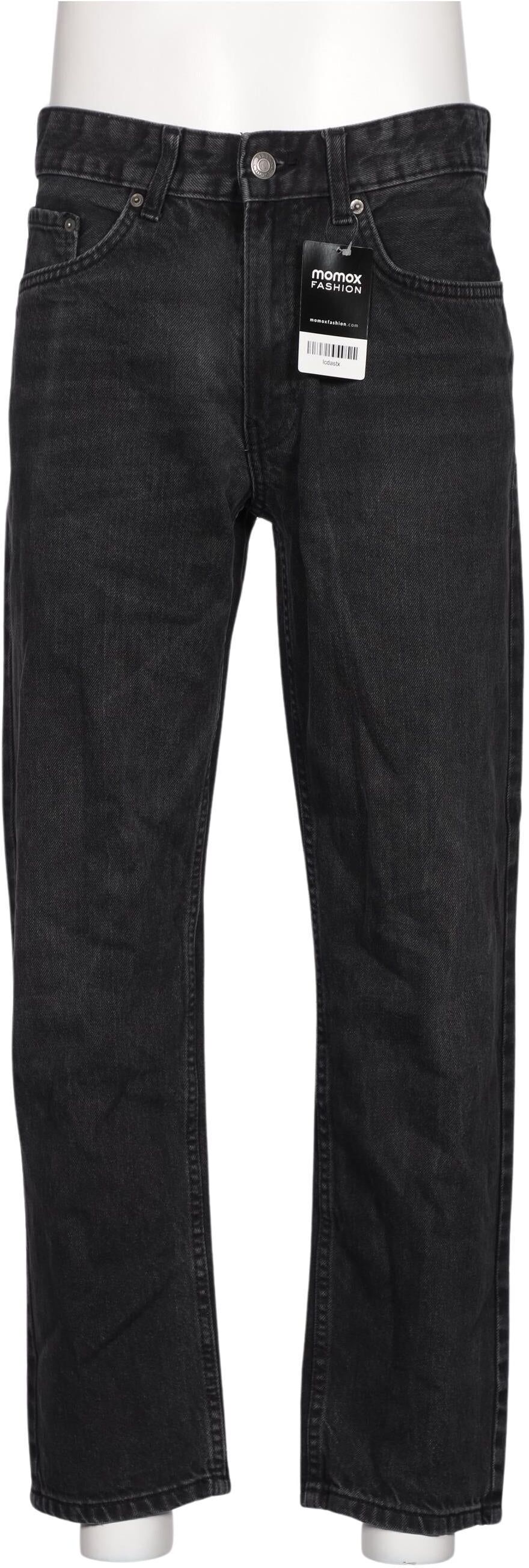 bershka Herren Jeans, Schwarz, Gr. W30, Baumwolle - Second Hand