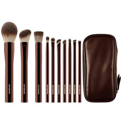 Makeup Brush Set Hourglass Powder Eyeshadow, Domed Crease Stippling Angled Shadow Brow Brushes With Cosmetic Bag Makeup Brush Set Hourglass Powder Eyeshadow, Domed Crease Stippling Angled Shadow Brow Brushes With Cosmetic Bag