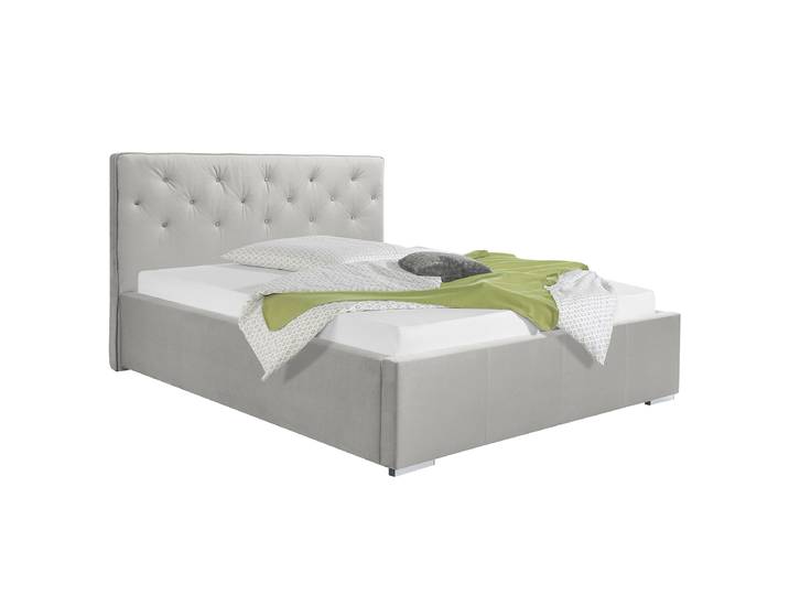 Polsterbett mit opt. Matratze 160 x 200cm Samt Onoli Grau mit Lattenrost