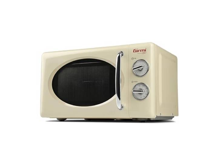 Girmi FM21 Kombi-Mikrowelle im Vintage-Design, 20 Liter, 700+800 W, Kombinationsgaren, Timer, Grillfunktion, 30-Minuten-Timer, Auftaufunktion, Cremefarbe