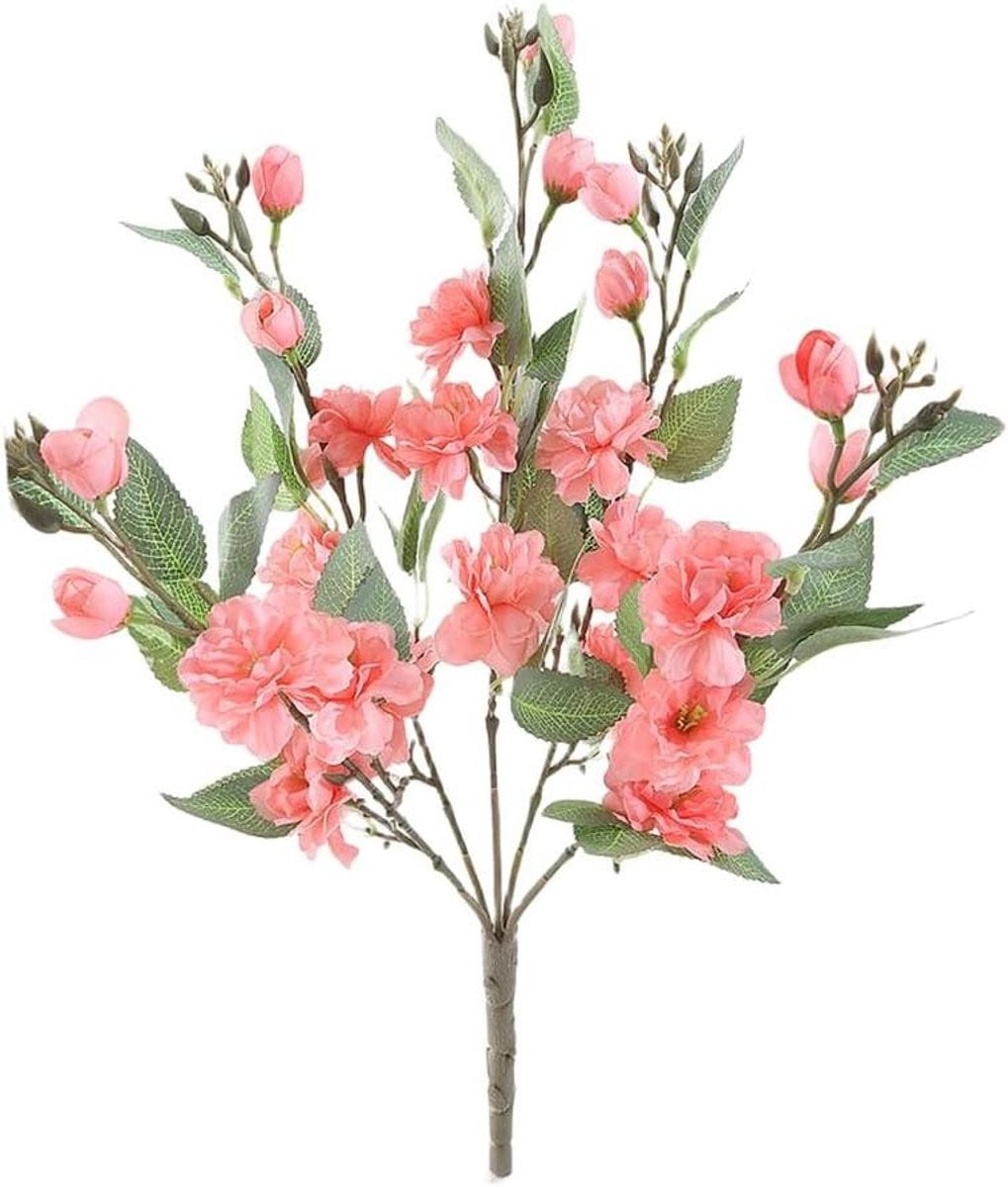 Kunstmatige Camelia Zijden Bloemen Koraalroze Hoogte: 46 cm