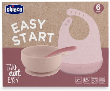 Chicco Conjunto de Papa de Silicone +6M Rosa 1 un