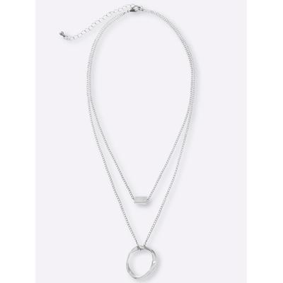 Collier HEINE, Damen, Gr. Metall, silber (silberfarben), Halsketten Collier