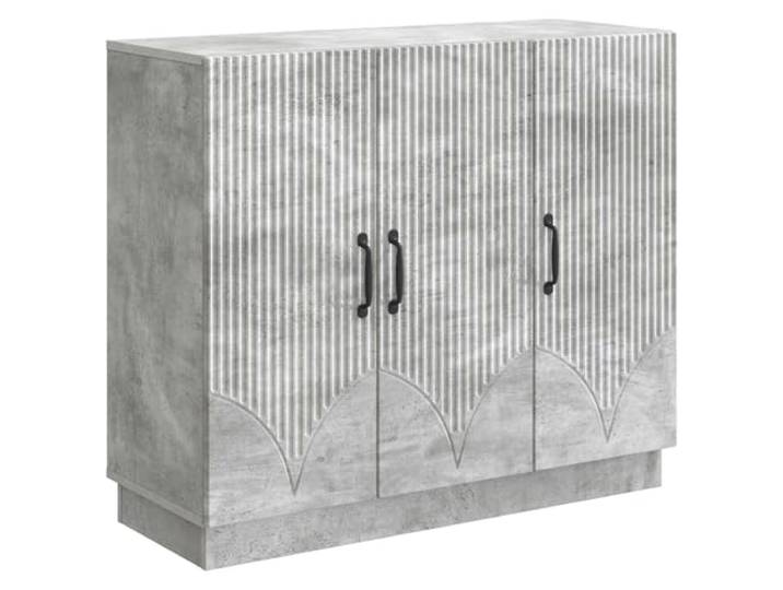 KKgypkn Sideboard Betongrau 89 x 34,5 x 77 cm Holzwerkstoff Geräumiger Stauraum, Modernes Design, Einfacher Aufbau, Vielseitig nutzbar