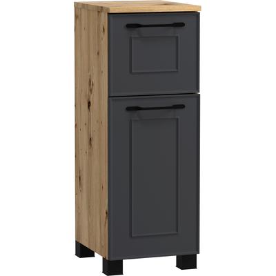 Unterschrank WELLTIME "CADIZ, gedämpfte Scharniere, Softclose-Auszug", grau (matt grau), B:30cm H:79cm T:35cm, MDF, Schränke, Unterschrank