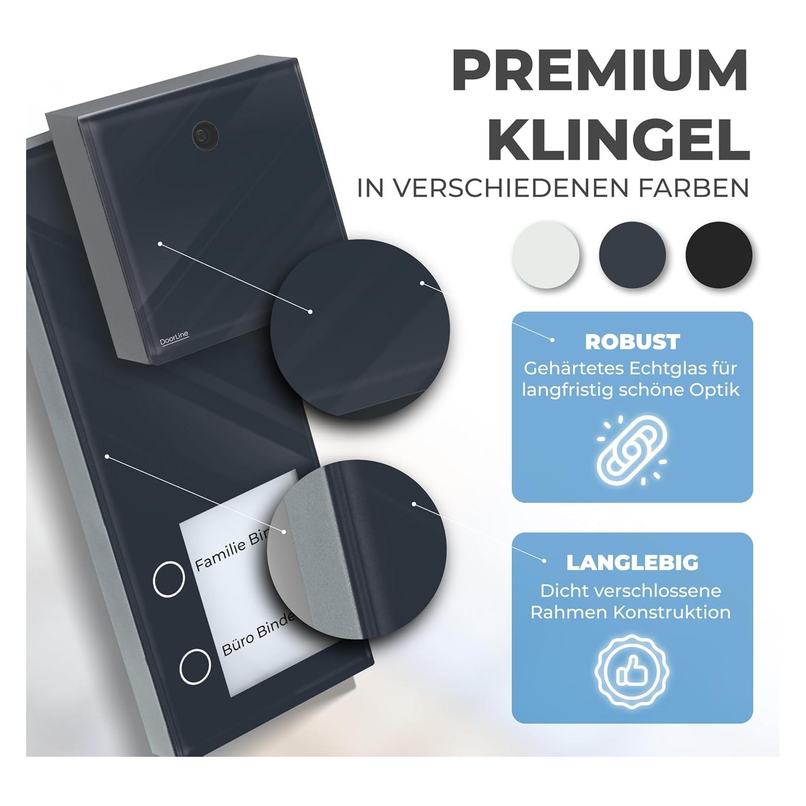 Doorline Video-Türklingel mit Kamera und App-Steuerung (App, Kabelgebunden, WLAN) (150001)