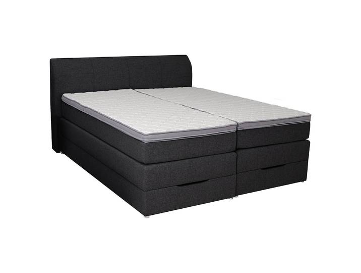 Boxspringbett Sayk 200 x 200cm Mischgewebe Grau/Dunkelgrau