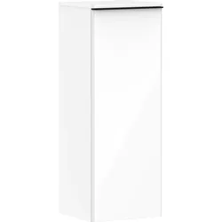 hansgrohe Xelu Q Halbhochschrank, 400x350, eine Tür, Türanschlag rechts, 2 Glasfachböden, 54131670, Farbe: Möbel Weiß Hochglanz/Griff Mattschwarz