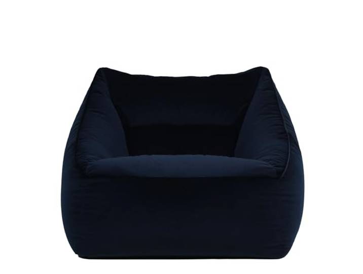 Icon Natalia Samt Sitzsack Sessel mit Füllung, Blau