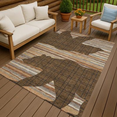 Addison Rugs Machine Washable Indoor/ Outdoor Aurora Bear Chantille Rug