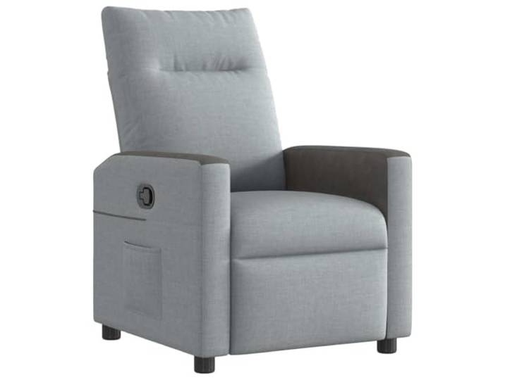 Heofavd Relaxsessel Manuell Verstellbar TV-Sessel Stoff Hellgrau