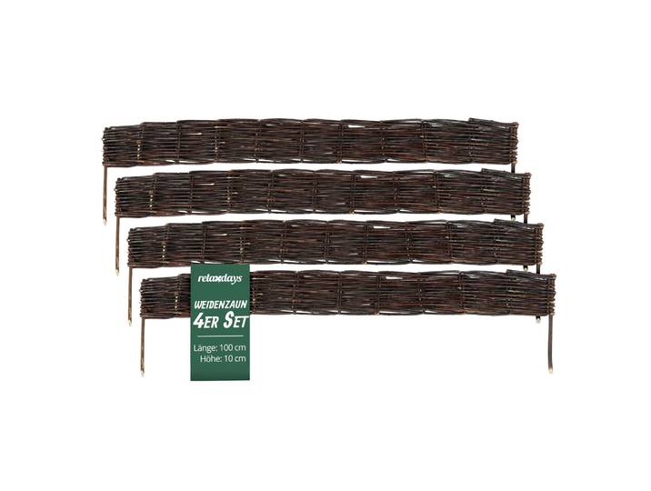 Beeteinfassung Weide Set Braun