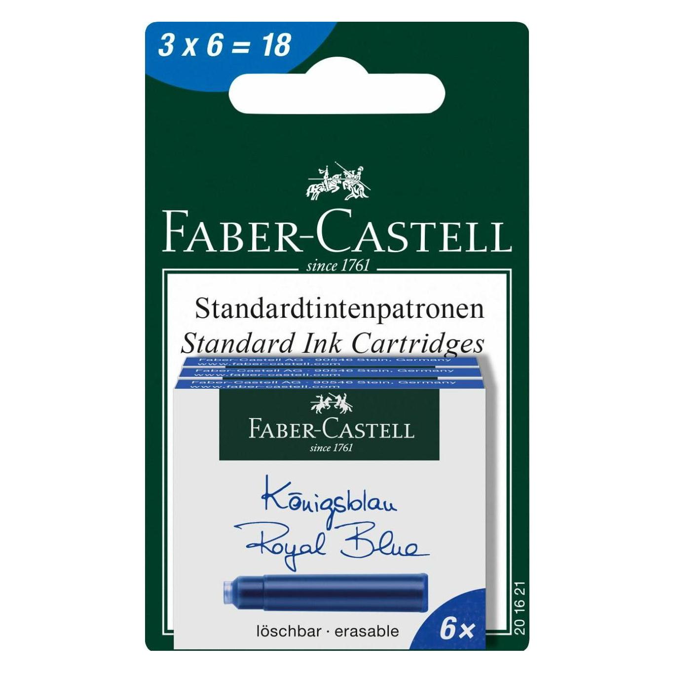 Faber-Castell Tintenpatronen (Blau, 18 Stk.) (201621)