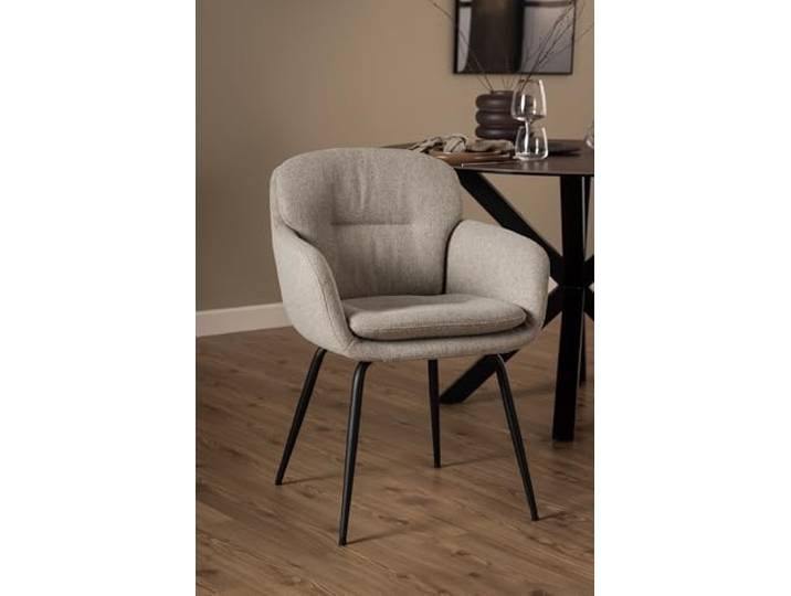möbelando Armlehnstuhl >Dora< in Beige, Stoff - 58x84x59cm (BxHxT)