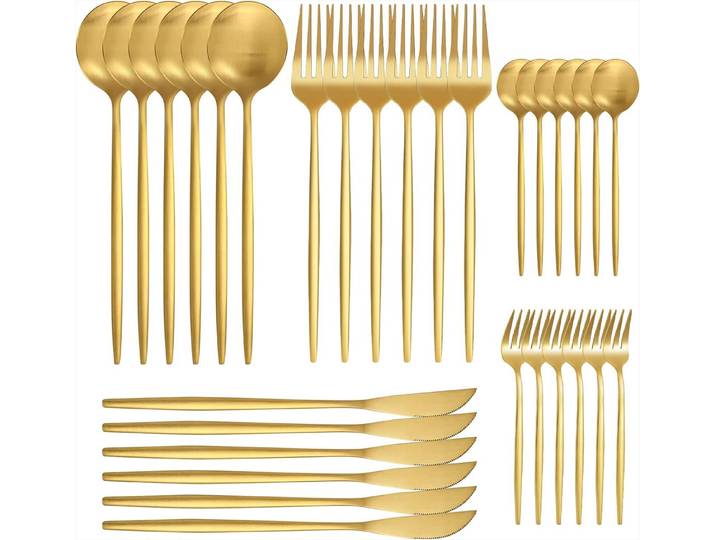 KingLux Besteck-Set 60tlg.Edelstahl Besteck Messer Gabel Löffel Utensilien Set (60-tlg), 12 Personen, Edelstahl