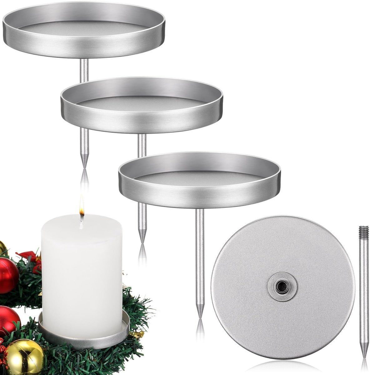 Dailygoods Dailygoody Kandelaar voor Adventskrans en Tealights - Zilver