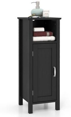Costway Bathroom Storage Organizer with 2-Tier Cabinet-Black