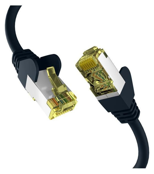 EFB CAT6a Patchkabel S/FTP PIMF Schwarz 0,15m