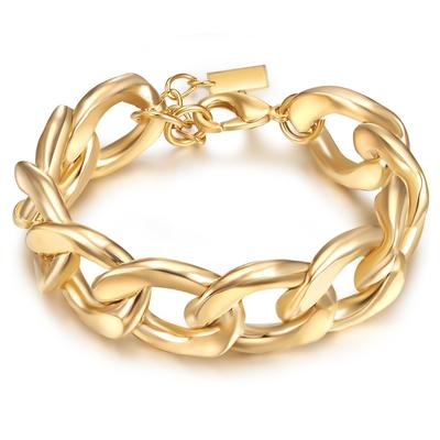 Panzerarmband LULU & JANE "AV163", gold (gelbgold), Armbänder, Damen, Metall, Panzerarmband