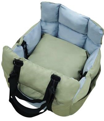 Combo Retail Shop Portable Dog Car Seat, Pet Puppy Booster Travel Bed, Carrier Cushion With Storage Pocket green
