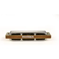 Hohner Diatonische Blues-Harmonika, H-Tonart, 10 Löcher, mit (Mundharmonika, Diatonisch), Blasinstrumente, Silber