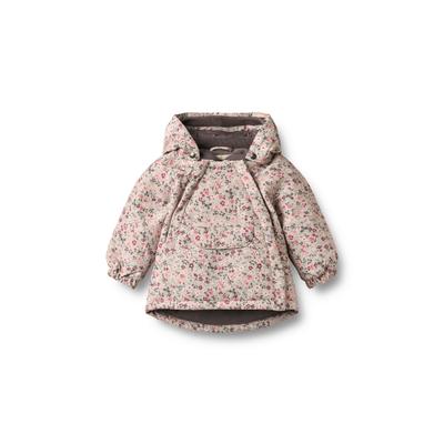Parka WHEAT "WHEAT Jacket Sascha", Mädchen, Gr. 98, bunt (grau moon flowers), 100% Nylon, unifarben, normal, ohne Ausschnitt, Jacken Parka, winddicht