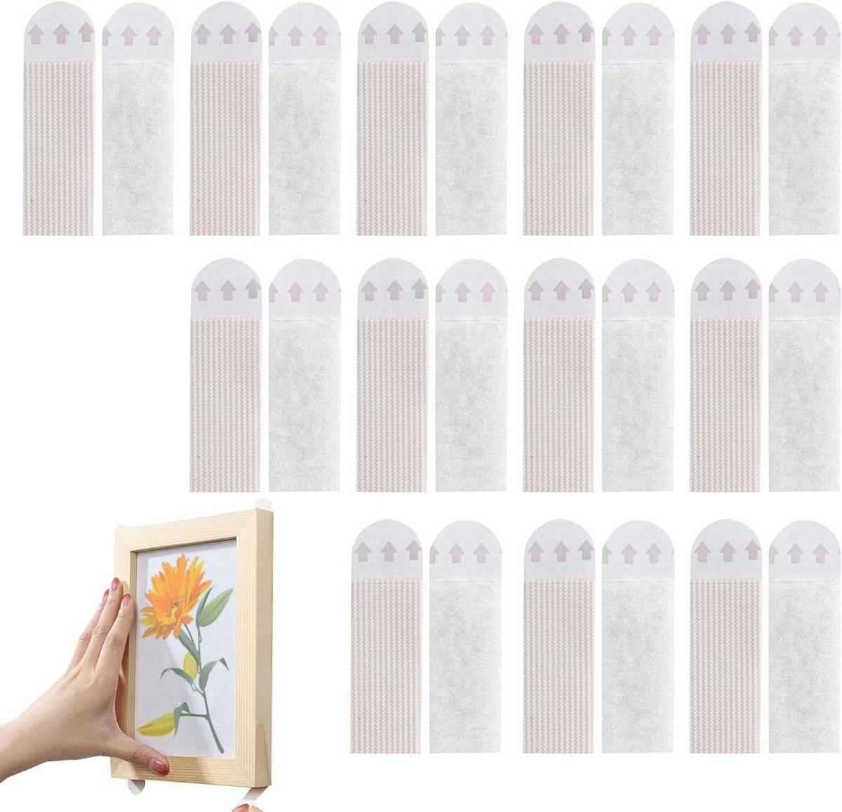 12 paren Foto Hanger Strips Wit voor Schadevrije Wanddecoratie Bevestiging