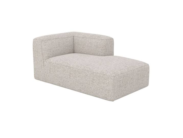 Méridienne d'angle à droite pour canapé modulable en tissu beige