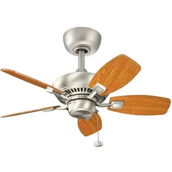 Elstead Lighting Canfield Deckenventilator 76 cm in Gebürstetem Nickel