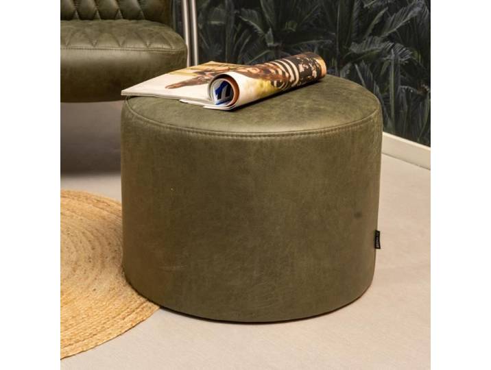 Pouf éco-cuir Kyla vert - Livin24 - Industriel - Loft - 50x50 cm - 1 personne - Cuir