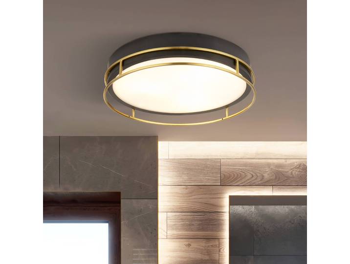 Searchlight Deckenleuchte Phoenix, dimmbar, schwarz, für Wohn- / Esszimmer, Metall, Deckenlampe
