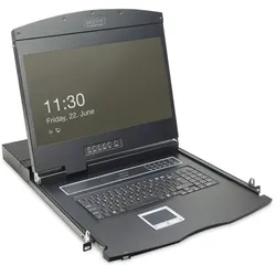 Digitus 19" LCD KVM Konsole, 8-Port CAT 5, deutsche Tastatur