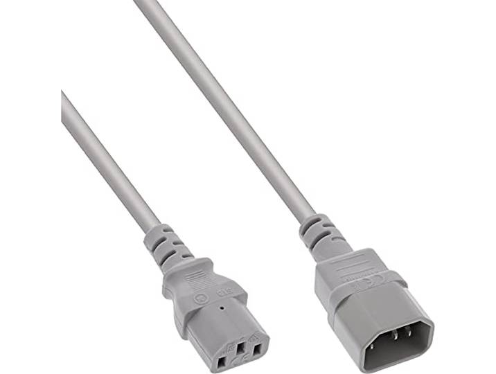 InLine C13 op C14 verlengkabel voor koude apparaten (1,8 m) grijs