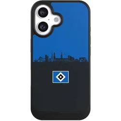 Nivocase Hülle für Apple iPhone 16 Handyhülle NIVOcore Case Schwarz HSV Hamburg Skyline (Apple iPhone 16), Smartphone Hülle, Schwarz