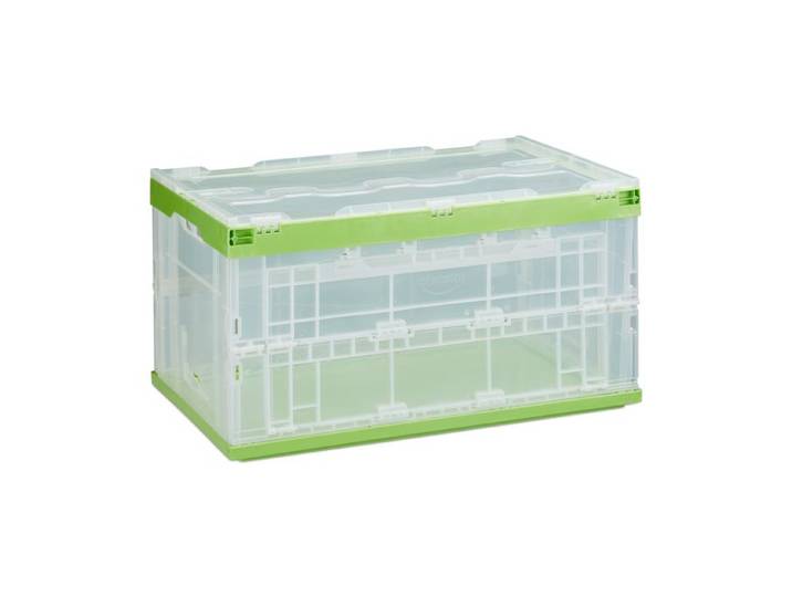 Relaxdays 2 x Transparente Transportbox mit Deckel