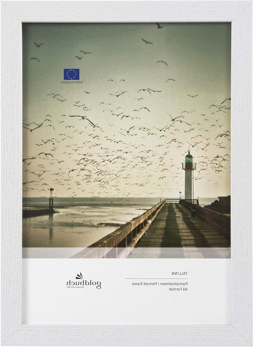 Wit houten fotolijst voor DIN A4 portretfoto's